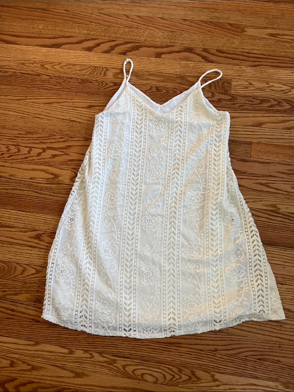 Alland State Ivory Lace Dress Boho A-Line Spaghetti Strap Large - Picture 5 of 5